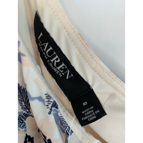 Lauren Ralph Lauren Asymmetrical One-Shoulder Floral Print Dress Size 8 RE10613 - Picture 9 of 13